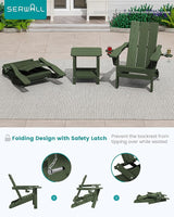SERWALL Modern Adirondack Chair, Folding Adirondack Chair with Dual Cup Holders - Photo 6