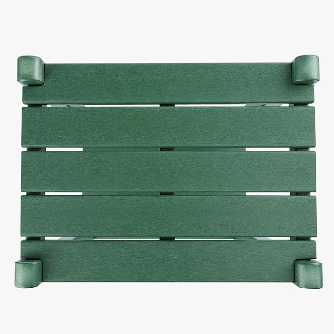 WestinTrends Malibu 36" Outdoor Adirondack HDPE 2-Tier Patio Side Table, Dark Green