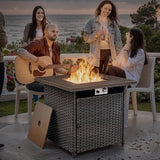 Luxury Patio Furniture Set with 6-inch Thick Cushion, Outdoor Furniture with Fire Pit Table, Swivel Chairs, Sofa - Photo 3