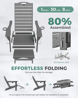 Folding Adirondack Chair with Retractable Ottoman - Photo 8