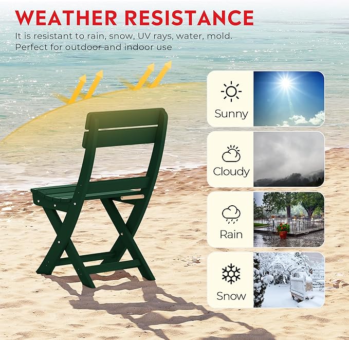 Costaelm Outdoor Patio Modern Folding Dining Chair - Photo 6