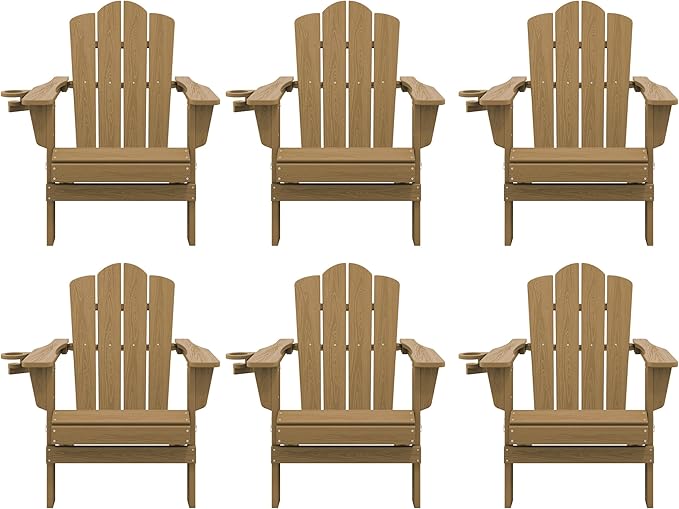 KINGYES Folding HDPE Adirondack Chairs