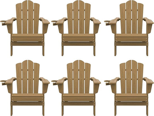 KINGYES Folding HDPE Adirondack Chairs