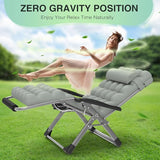 Suteck Oversized Zero Gravity Chair, 33In XXL Lounge Chair w/Removable Cushion&Headrest - Photo 4