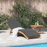 Brown Teak Outdoor Chaise Lounge 77.95x21.65x23.03 in Weather-Resistant Sunlounger with Thick Cushion for Poolside - Photo 2