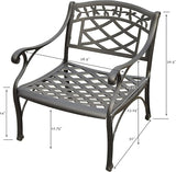Crosley Furniture Sedona Outdoor Chair, Cast Aluminum Patio Chairs for Conversation, Porch, Deck, Balcony, Black - Photo 3