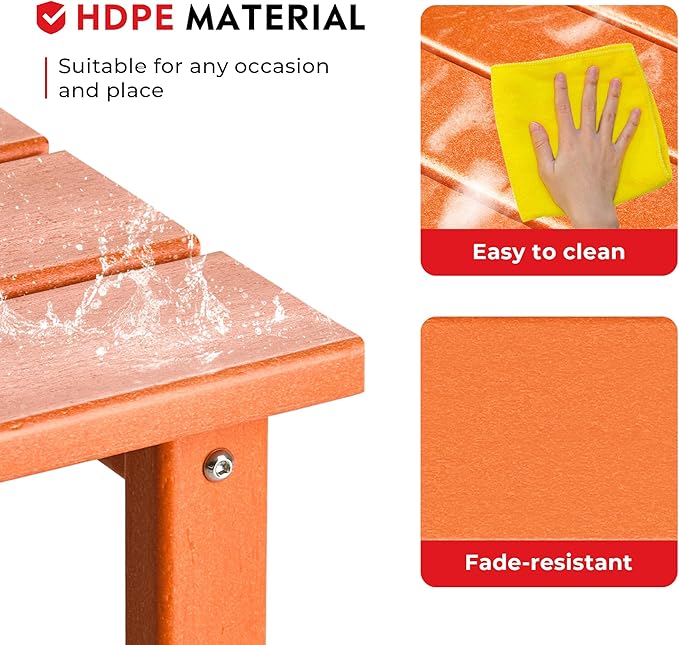 Costaelm Square Outdoor Side Tables, Adirondack Patio Tables for Outside, HDPE Patio End Table Weather Resistant - Photo 6