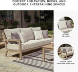 Signature Design by Ashley Hallow Creek Cottage Nuvella Weather Resistant Fabric Outdoor Sofa with Cushion and 4 Throw - Photo 5