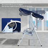 Outsunny 3-Person Porch Swing with Canopy, Patio Swing Chair, Outdoor Canopy Swing Bench with Adjustable Shade - Photo 4