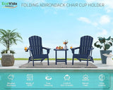 Upgraded Folding Adirondack Chair with All-Weather Cup Holder-EcoVida, Premium Wood Grain Texture, HDPE Waterproof - Photo 4