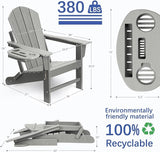 FOOWIN Folding Adirondack Chair Set of 6, HDPE Adirondack Chairs with Cup Holder - Photo 2