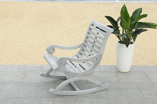 Safavieh PAT7016A Outdoor Collection Sonora Ash Grey Rocking Chair