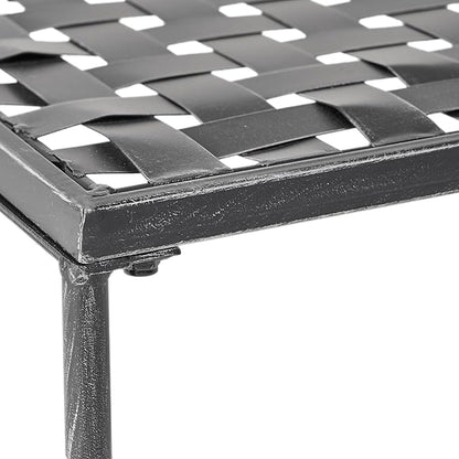 36" Iron Simple Outdoor Rectangular Coffee Table, Modern Courtyard Furniture, Iron Hollowed-Out Grid Surface, Suitable for Placement in The Living Room or Courtyard