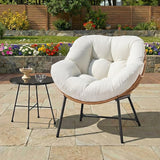 ONBRILL Outdoor Egg Chair, Indoor Lounge Chair for Patio, Bedroom, Living Room, Porch - Beige - Photo 8