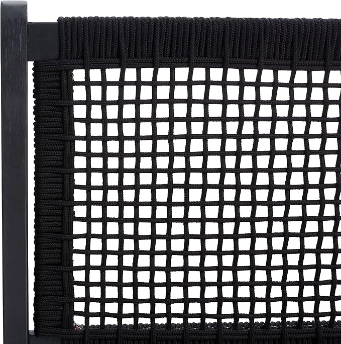 SAFAVIEH Outdoor Collection Kobina Black Acacia Wood/Black Rope Foldable Bench - Photo 10
