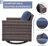 Rilyson Wicker Outdoor Patio Furniture Set - 5 Piece Patio Conversation Set with 2 Swivel Rocker Chairs - Photo 4
