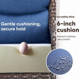 Swivel Patio Chairs sofa Set of 6 - 6" Thick Cushion - Wicker Outdoor Swivel Rocker Patio Chair, Sofa/Glass coffee table - Photo 3