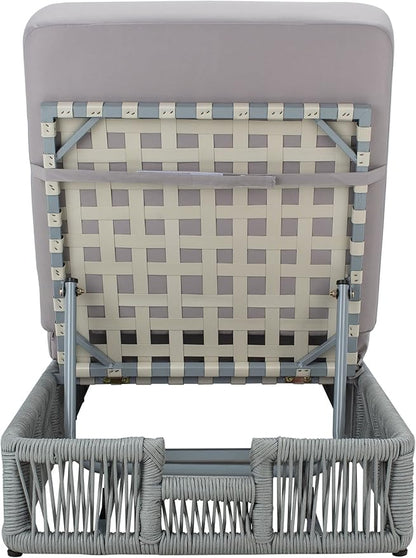 SAFAVIEH Outdoor Collection Gillian Grey Rope/Grey Cushion Chaise Lounge Chair (PAT7527C)