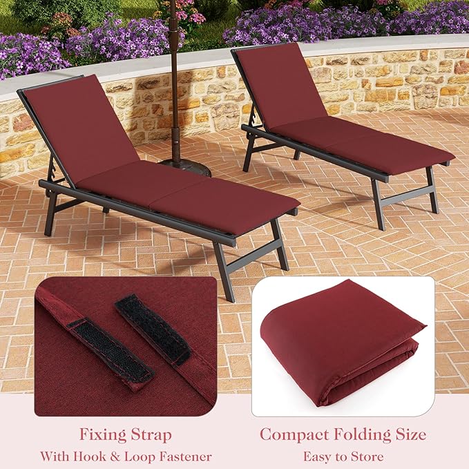 HAPPYGRILL Outdoor Chaise Lounge Chair Rattan Recliner Lounger with Removable Cushion & 3-Level Adjustable Backrest - Photo 9