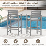 Tangkula Patio Adirondack Chairs Set of 2, HDPE Bar Height Chair with Wide Armrests & Footrest - Photo 6