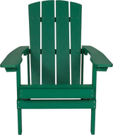 Flash Furniture Charlestown Poly Resin Adirondack Chair - Green - All Weather - Indoor/Outdoor - Set of 2 - Photo 7