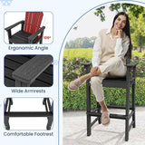 Tangkula Outdoor Tall Adirondack Chair 30 Inches Seat Height, HDPE Bar Height Patio Chair with High Backrest - Photo 7