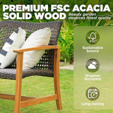 IDZO 1000lbs Capacity, FSC Certified 3 Seater Patio Couch with Upgraded 2000Hours UV Resistant Wicker - Photo 5