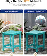 YEFU Outdoor Side Table for Patio: 16" HIPS Weather - Resistant Adirondack Tables - Waterproof Small Square End Tables - Photo 5