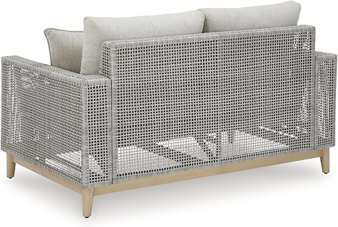 Signature Design by Ashley Seton Creek Cottage Nuvella Weather Resistant Fabric Outdoor Loveseat with Cushion and 2 - Photo 8