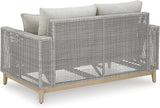 Signature Design by Ashley Seton Creek Cottage Nuvella Weather Resistant Fabric Outdoor Loveseat with Cushion and 2 - Photo 8