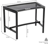 Sunnydaze Mesh Outdoor Curved Bench - Metal Patio Bench Set - Heavy-Duty Outdoor Seats for Backyard or Fire Pit - Black - Photo 3