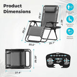 Homall Zero Gravity Chair Patio Folding Lawn Outdoor Lounge Gravity Camp Reclining Lounge Chair with Cup Holder Pillows - Photo 3