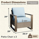 Patio Metal Wicker Chairs Set of 2 - Photo 2