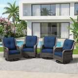 4 Piece Outdoor Swivel Rocker Patio Chairs Set, Patio Chairs Set of 4 with Thickened Olefin Cushions - Photo 8