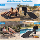 GYMAX Tanning Chair with Face Hole, Sun Bathing Lounge Chairs for Outside with Side Pocket - Photo 3