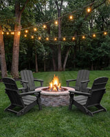 Folding Adirondack Chair, HDPE All-Weather Fire Pit Chairs, Plastic Adirondack Chairs with 2 Cup Holder - Photo 2