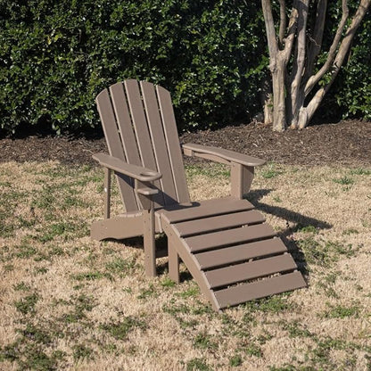 TITAN GREAT OUTDOORS Everwood Hilltop Driftwood Curve Back Poly Adirondack Ottoman