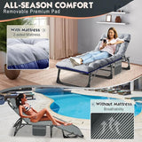 MOPHOTO 5-Position Folding Lounge Chair, Portable Outdoor Chaise Lounge for Sun Tanning, Perfect for Pool, Beach, Patio - Photo 4