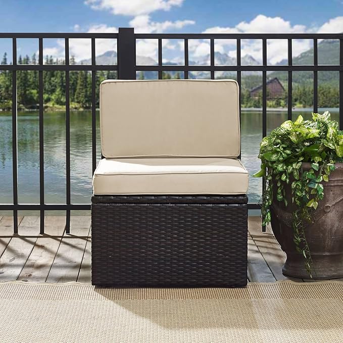 Crosley Furniture Palm Harbor Armless Outdoor Sectional Chair, Wicker Patio Chairs for Porch, Deck, Backyard - Photo 6