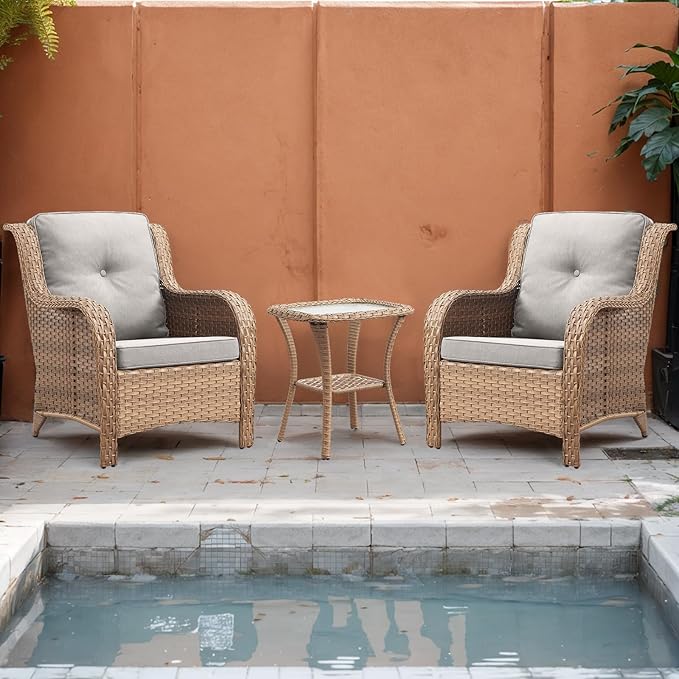 Rilyson Patio Furniture Chairs Outdoor Chair - 2 Piece Wicker Rattan Chairs Set with High Back and Deep Seating for - Photo 6