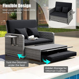 Tangkula Patio Rattan Daybed with 4-Level Adjustable Backrest - Photo 5