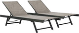 Vivere Set of 2 Aluminum Outdoor Chaise Lounge Chairs, Urban Sun Adjustable Reclining Patio Loungers - Photo 4