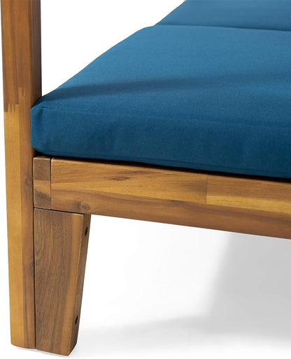 Christopher Knight Home Kinzie Outdoor DAYBED, Teak + Blue