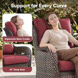 Belord Patio Wicker Chairs Swivel Rocker, Outdoor Patio Furniture Set with Rattan Side Table - Photo 4