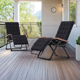 PURPLE LEAF Oversized Outdoor Reclining Chair Set of 2 Patio Zero Gravity Chaise Lounge Folding Chair with Removable - Photo 1