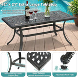 MEETWARM Outdoor Coffee Table, All-Weather Cast Aluminum 42" Rectangle Patio Coffee Table - Photo 4