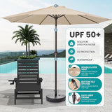 SERWALL Patio Chaise Lounge Chair Set of 2 with 9FT Patio Umbrella, 78'' HDPE Outdoor Lounger - Photo 4