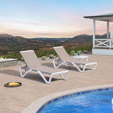 PURPLE LEAF Patio Chaise Lounge Chair Set of 3 Outside Aluminum Plastic Stackable Tanning Chairs for Pool Sunbathing - Photo 1