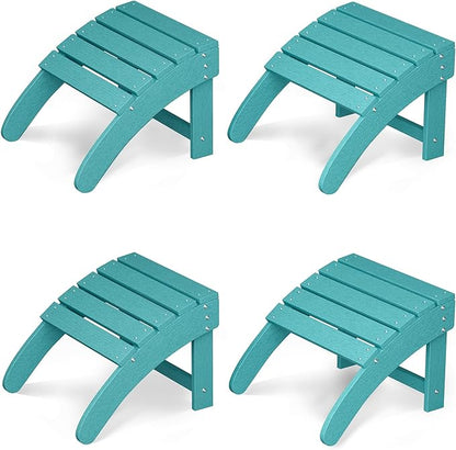 PeakPursuit Adirondack Ottoman Foot Rest for Adirondack Chair, HDPE Resin Weather-Resistant Outdoor Patio Footstool for Porch, Pool, Lawn & Backyard Use
