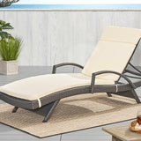 Christopher Knight Home Salem Outdoor Water Resistant Chaise Lounge Cushion, Beige - Photo 4